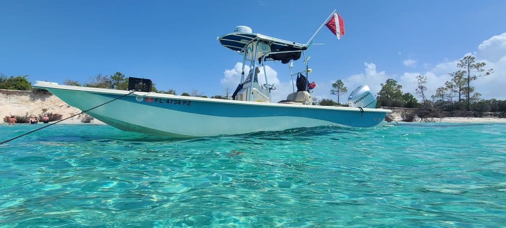 Anchor Charters private boat anchored in the Gulf of Mexico in Panama City