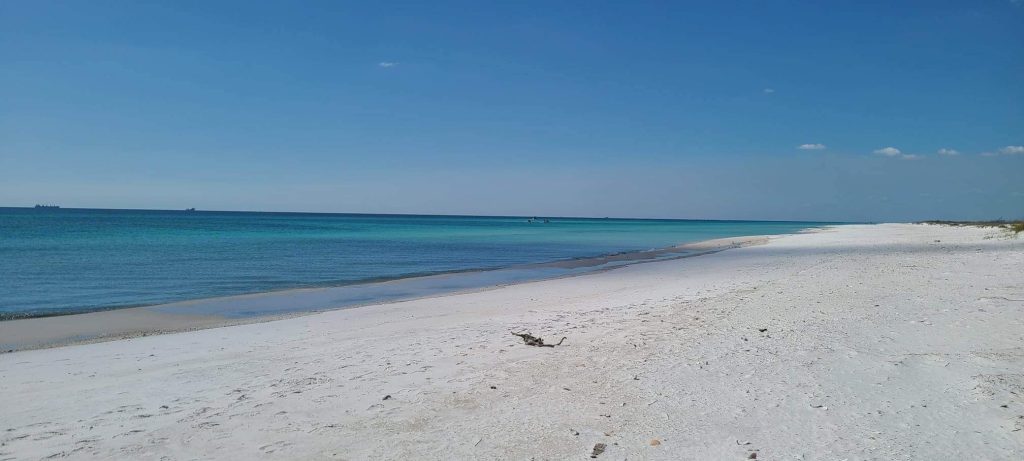 Image of the Gulf of Mexico from Shell Island in Panama City Florida